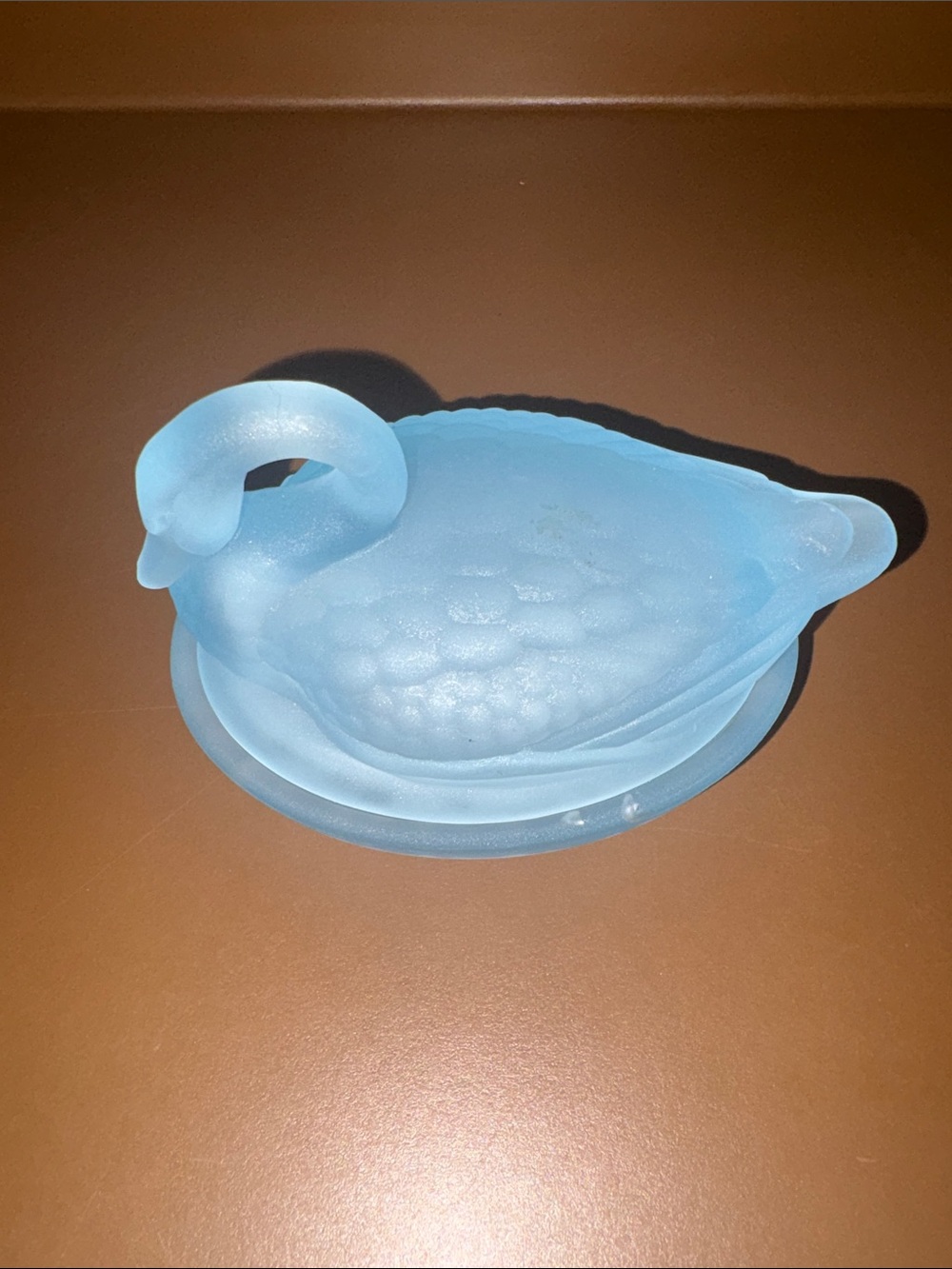 Frosted Blue Swan Covered Dish - Picture 3 of 7